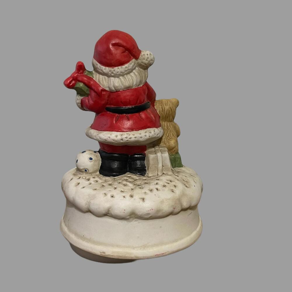 Vintage Santa Clause Music Box Playing "I want to wish you a Merry Christmas" - Picture 4 of 5